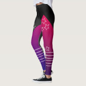 Leggings dégradé rose noir monogrammé sportif (Gauche)