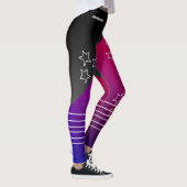 Leggings dégradé rose noir monogrammé sportif (Droite)