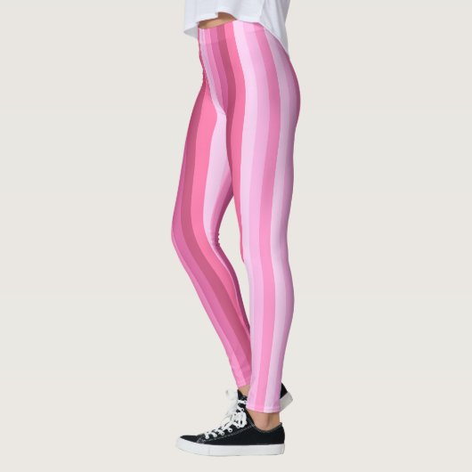 Leggings Dégradé rose vertical Motif en bande (Gauche)