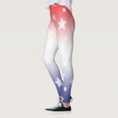 Leggings Dégradé rouge, blanc et bleu avec étoiles (Gauche)