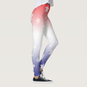 Leggings Dégradé rouge, blanc et bleu avec étoiles (Droite)