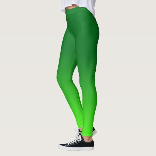 Leggings Dégradé Vert Ombre Vivid Moderne Simple (Gauche)