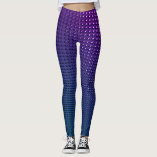Leggings Dégradé violet et bleu marine Conception géométriq