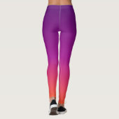Leggings dégradé violet, rose et orange foncé (Dos)