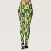 Leggings Delaware Pop Art motif bleu or (Dos)