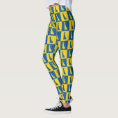 Leggings Delaware Pop Art motif bleu or (Gauche)