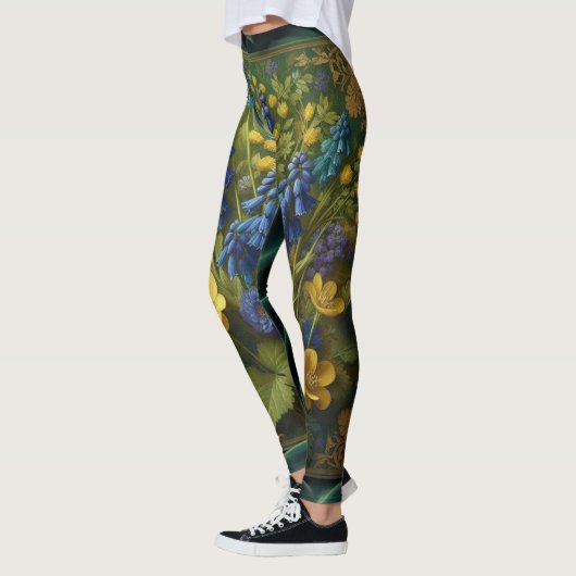 Leggings d'élégance florale (Gauche)