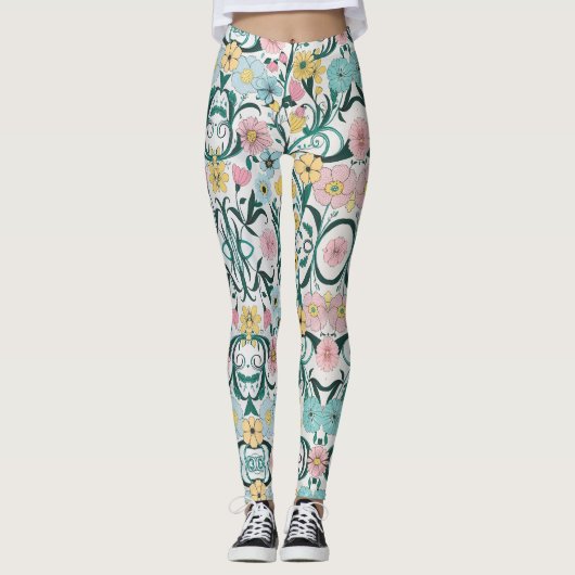 Leggings d'élégance florale (Devant)