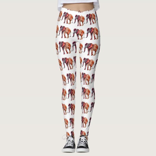 Leggings d'éléphants d'art (Devant)