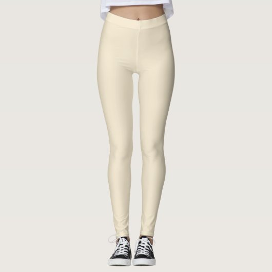 Leggings Délicate couleur crème beige solide (Devant)