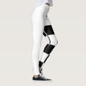 Leggings Demi-chèque blanc et noir (Droite)
