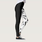 Leggings Demi-noir demi-papillon blanc (Droite)