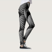 Leggings Demi-tour blanc sur Arrière - plan noir (Droite)