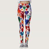 leggings d'empreintes cardiaques colorées - confor (Devant)