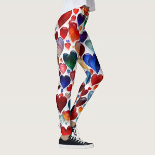leggings d'empreintes cardiaques colorées - confor