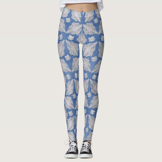 Leggings Denim avec dentelle (Devant)