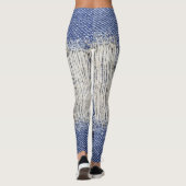 Leggings Dénim bleu déchiré : texture de jeans. (Dos)