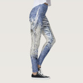 Leggings Dénim bleu déchiré : texture de jeans. (Droite)