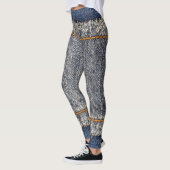 Leggings Denim Blue Jeans : Décontracté Double Patch (Gauche)