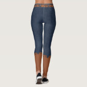 Leggings Denim Imprimer Légendes Faux Belt Et Cowboy Boots (Dos)