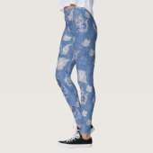 Leggings Denim Jean poches, chatons et dentelle (Gauche)