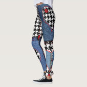 Leggings Denim Patchwork : Motif en tissu transparent (Gauche)
