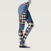 Leggings Denim Patchwork : Motif en tissu transparent (Droite)
