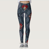 Leggings Dénim patchwork, patchwork, textile, motif bleu (Devant)