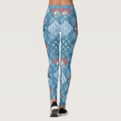 Leggings Dénim patchwork, patchwork, textile, motif bleu (Dos)
