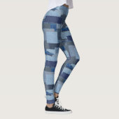 Leggings Denim Shibori de patchwork de blue-jean de Boro (Droite)