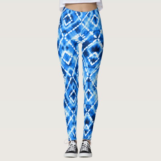 Leggings Denim Tie Dye Texture : Élégance Moderne. (Devant)