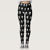 Leggings Dentaire personnalisé Toile blanche noire (Devant)