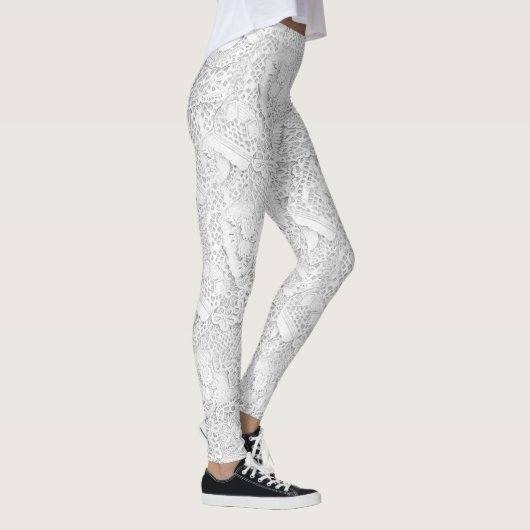 Leggings Dentelle blanche argentée (Droite)