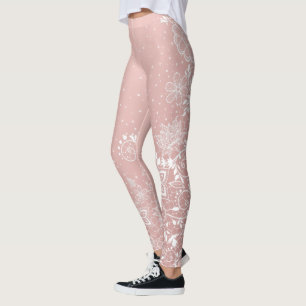 Leggings Dentelle blanche élégante florale et conception