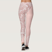 Leggings Dentelle blanche élégante florale et conception de (Dos)