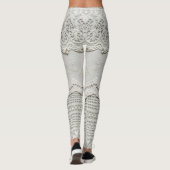 Leggings Dentelle blanche subtile, gros plan textile. (Dos)