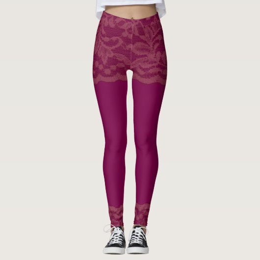 Leggings Dentelle Bourgogne (Devant)