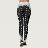 Leggings Dentelle en céramique noir & flocon de neige (Dos)
