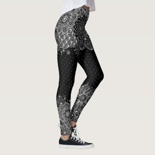 Leggings Dentelle et points blancs Fille Design (Droite)