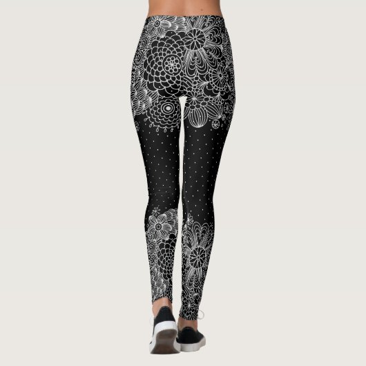 Leggings Dentelle et points blancs Fille Design (Dos)