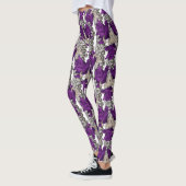 Leggings Dentelle fleurie Abstraite violette rose vintage (Gauche)