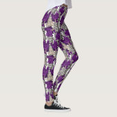 Leggings Dentelle fleurie Abstraite violette rose vintage (Droite)