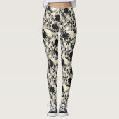 Leggings Dentelle florale modèle noir (Devant)