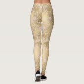 Leggings Dentelle florale rose or (Dos)