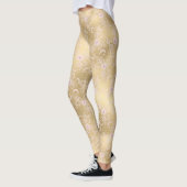 Leggings Dentelle florale rose or (Gauche)