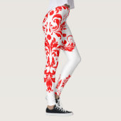 Leggings Dentelle florale rouge et blanche Conception asymé (Droite)