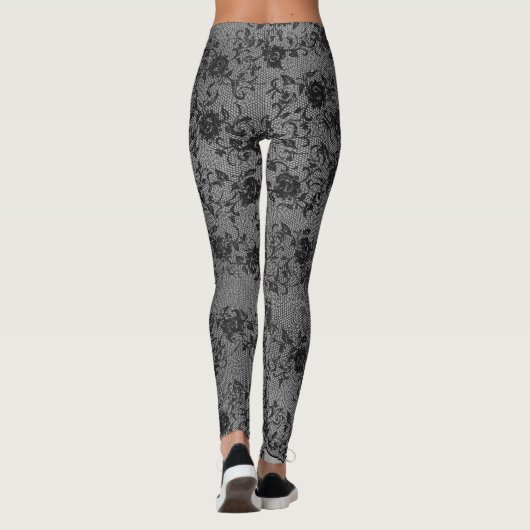 Leggings Dentelle foncée sur gris (Dos)