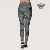 Leggings Dentelle foncée sur gris