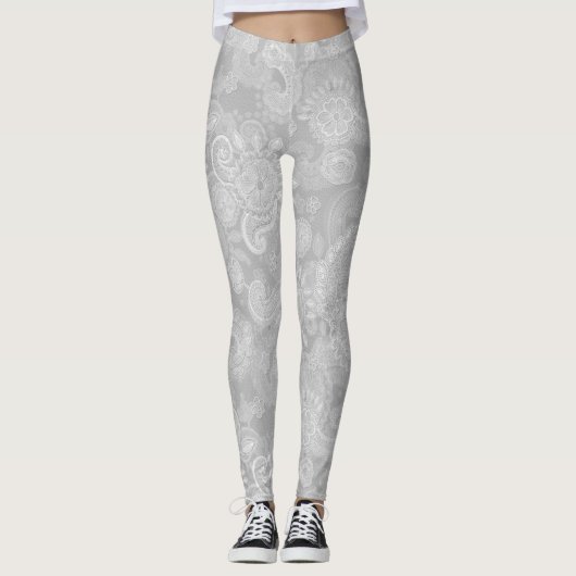 Leggings Dentelle grise (Devant)