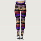Leggings Dentelle multicolore sur noir (Devant)